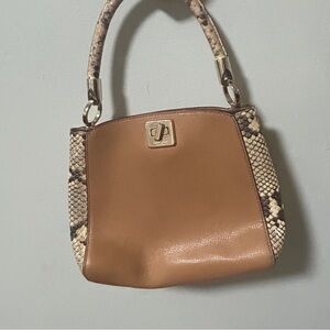 KateSpade ♠️ Phoebe Tan Leather and Snake Print Handbag